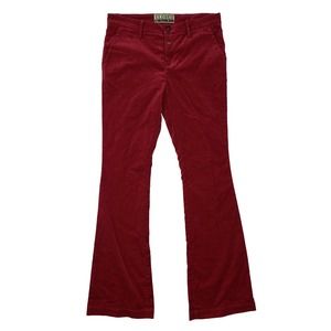 Closed x Anthropologie Velvet Pants Size 28 Burgundy Rose Red Wide Leg Trouser